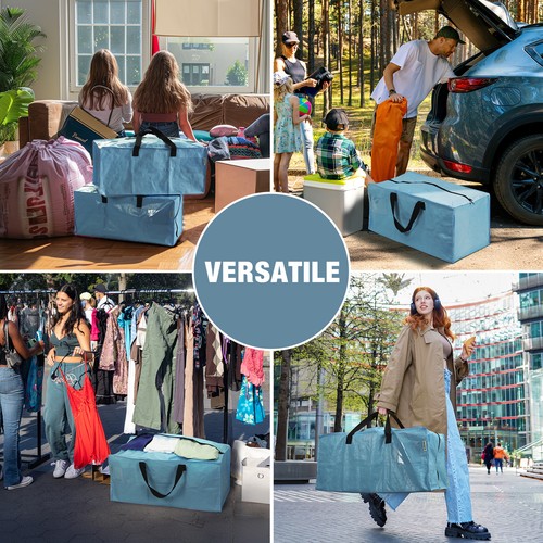 6Pack Extra Large Moving Bags with Zippers & Carrying Handles Backpack Straps - Picture 7 of 7