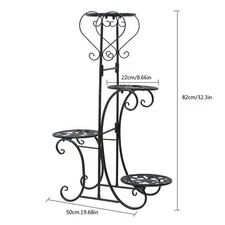 4 Tier Metal Flower Pot Plant Stand Display Shelf Multilayer Rack Indoor Outdoor