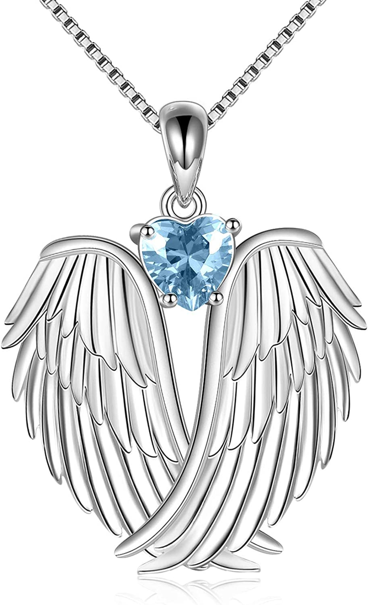 Angel Wings Necklace 925 Sterling Silver Guardian Angel Wings