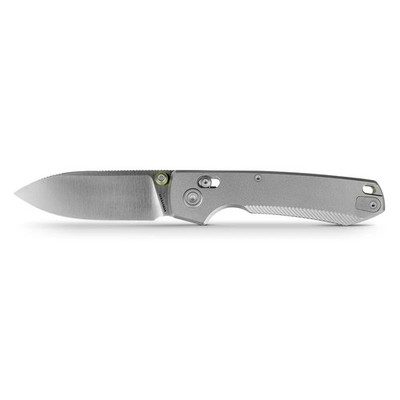 Vosteed Raccoon Folding Knife Gray Ti Handle 154CM Drop Point Plain Edge A4501