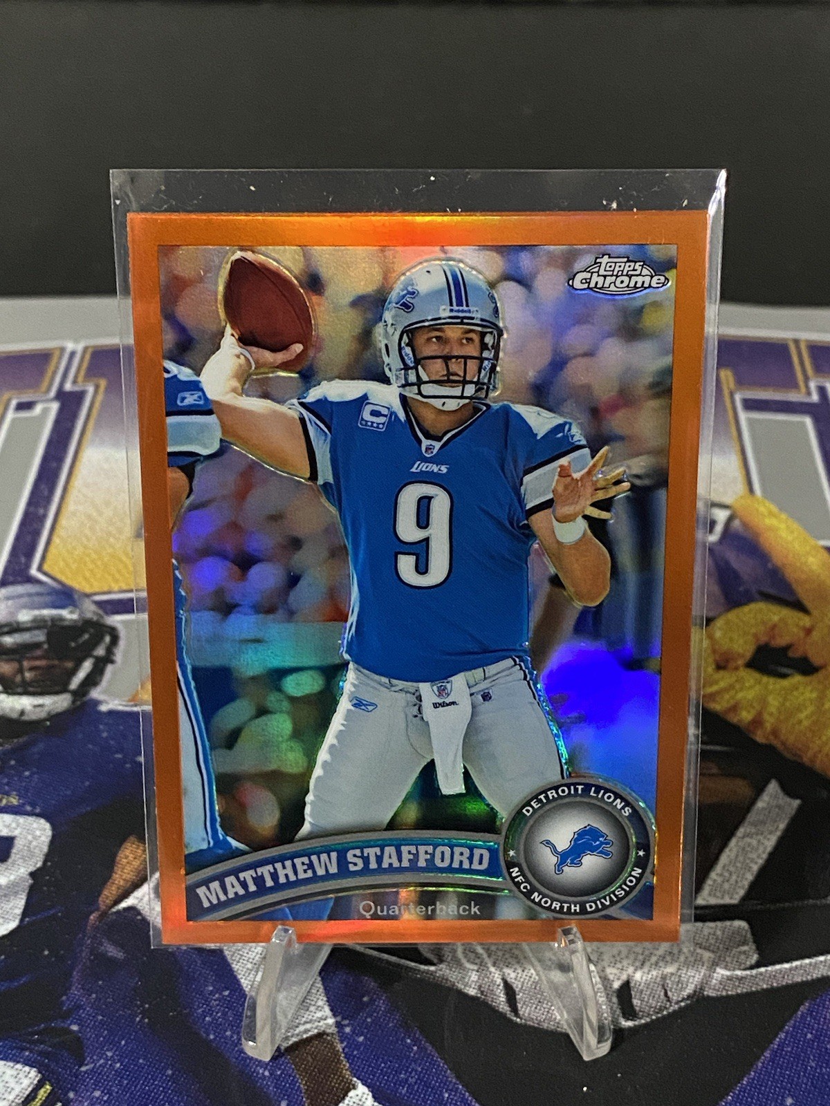 2011 Topps Chrome Matthew Stafford Orange Refractor SP Detroit Lions #4