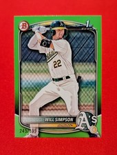 🔥Will Simpson /399 Neon Green Border -2025 Bowman Oakland BP-35