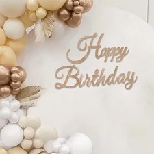 TONIFUL Happy Birthday Sign for Backdrop - Glitter Champagne Gold Felt Banner...
