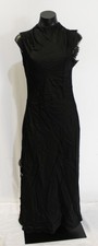 Mango Women's Sleeveless Draped Neck Satin Lace Detail Dress AP2 Black Size: XS