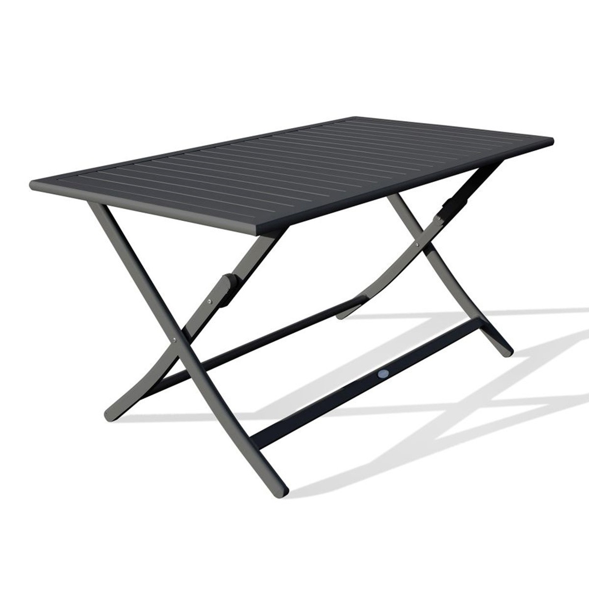 Table de jardin pliante Marius 140cm anthracite au design moderne