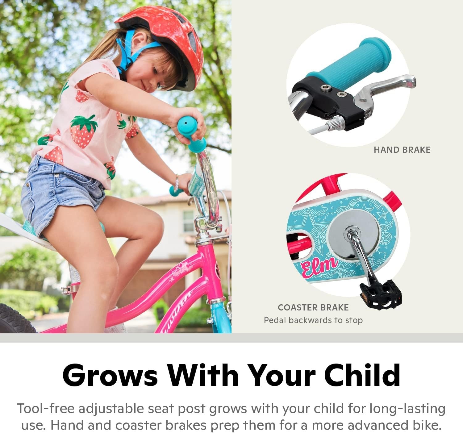 Elm and Koen Bike or Balance Bike, 12-20 Inch Bike for Kids Ages 2-13, Black,...