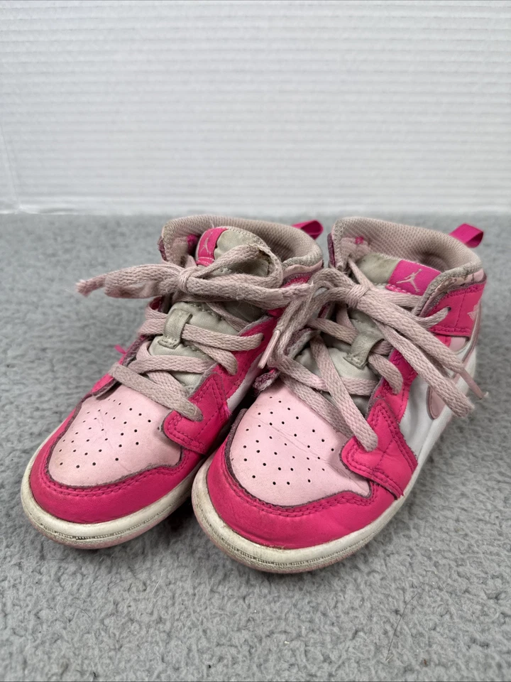 耐克 Air Jordan 1 Mid Fierce 粉红色白色 FD8782-116 9c 学步女孩嘻哈 — 第 2/4 张图片