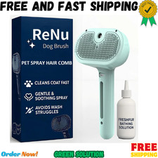 ReNu Dog Brush, Fresh Fur Shower Brush, 3-in-1 Self-Cleaning Steamy Pet Brush