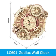 Rokr 3D Wooden Puzzles Steampunk Clock Kit DIY Mechanical Wall Quartz Aesthetic 
