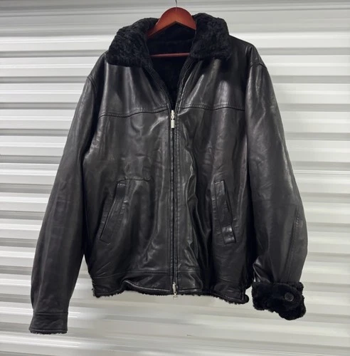 $25k Brioni Fur Black Bomber Jacket Italy Stunning Leather Lined Reversible image 5