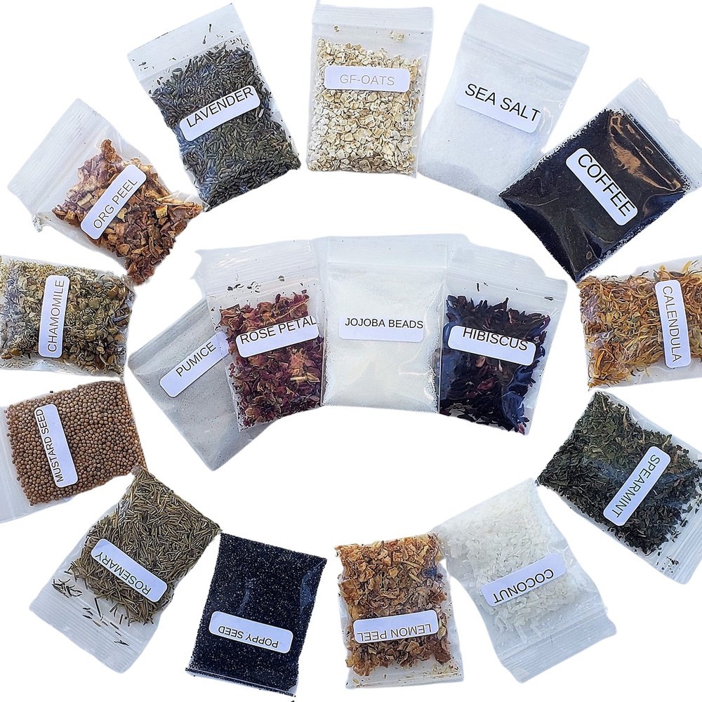 Natural Exfoliants Kit for Soap-Making, Cosmetics-Making and Candle Making. J...