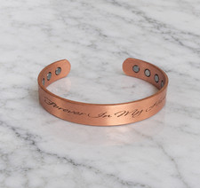 Pure Solid Copper Magnetic Bracelet Arthritis Therapy Cuff Forever In My Heart