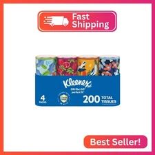 Kleenex Perfect Fit Facial Tissues, 4 Cannisters, 50 Tissues per Can, 2-Ply (200