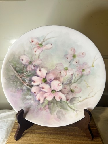 Antique Fraureuth Germany Pink Floral Pattern Decorative Plate 9 inch