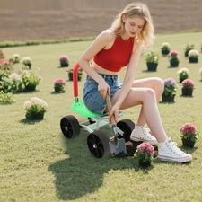 360?? Rotation Foldable Garden Rolling Stool  Adjustable Height Garden Stool