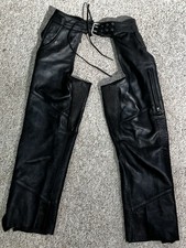 Harley-Davidson Leather Motorcycle Chaps Men  s M Black Genuine Leather Riding
