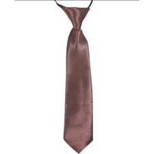 Brown Children  s Necktie- Elastic Neck band Stretches 13  to 21  