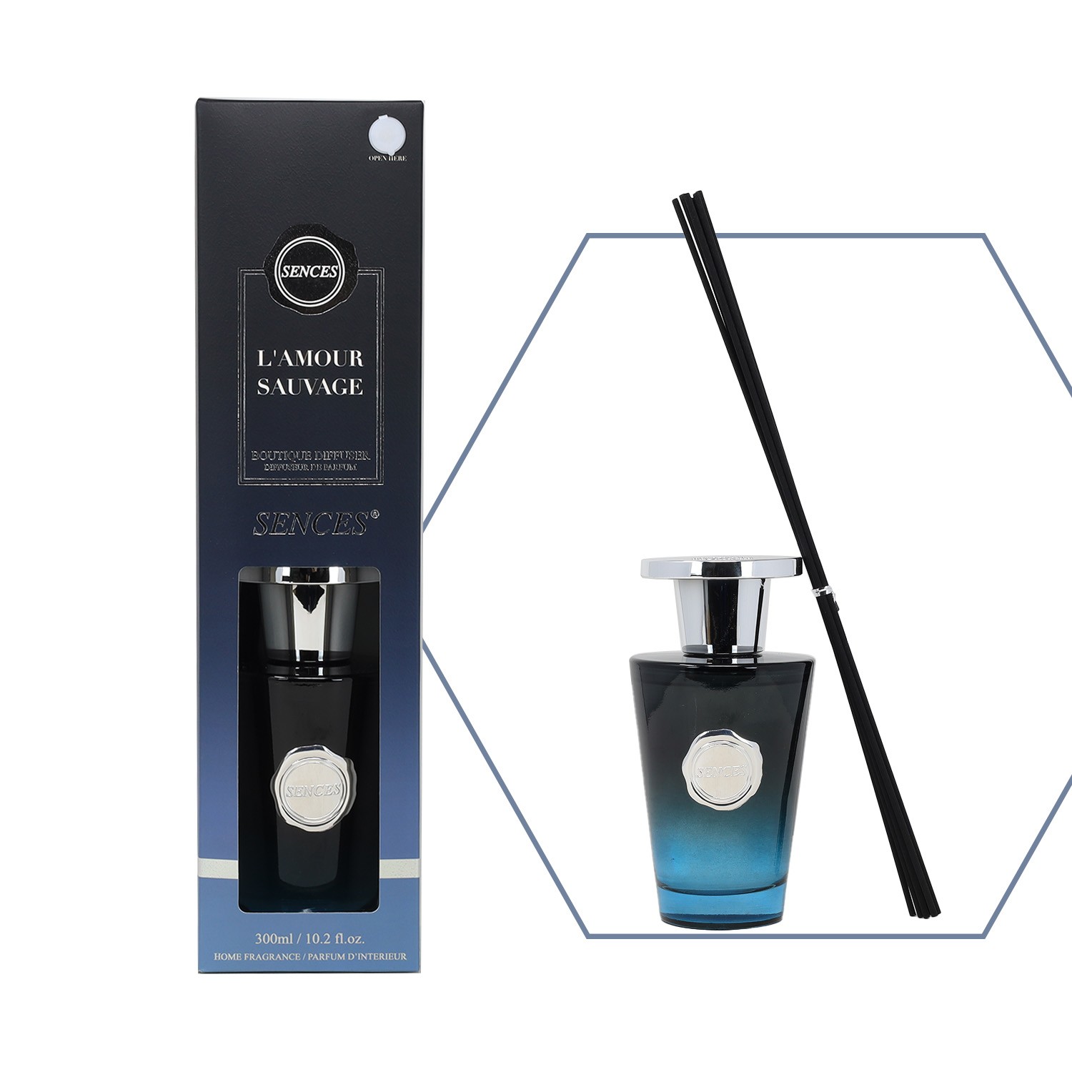 Baltus Reed Diffuser 300ml Scented Wick Fragrance L'Amour Sauvage Aroma Gift
