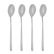 Long Handle Iced Tea Spoon, 4 Pcs 8" Stainless Steel Long Spoons, Silver Tone