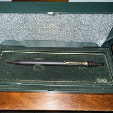 Black lacquer and gold-plated ballpoint pen titled 'Classic Century' by Cross