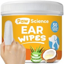 Pet Ear Cleaner Wipes  Soothing  Deodorizing for Dogs  Cats Coconut 