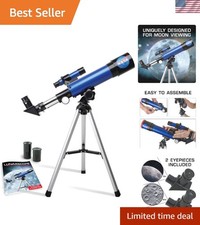 Kid-Friendly NASA Telescope with 90x Zoom and Dual Eyepieces for Astronomy Fun