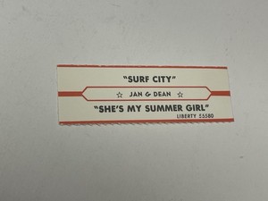 Jukebox Title Strip Jan & Dean Surf City She’s My Summer Girl Liberty