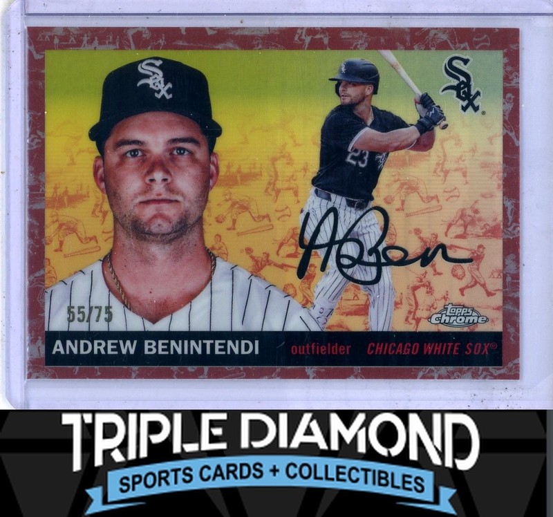 2025 Topps Chrome Platinum Andrew Benintendi Rose Gold Toile Refr #55/75 Z806