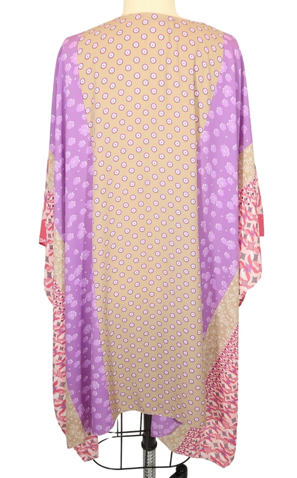 SUSAN GRAVER Patchwork Pattern Lightweight Kimono… - image 3
