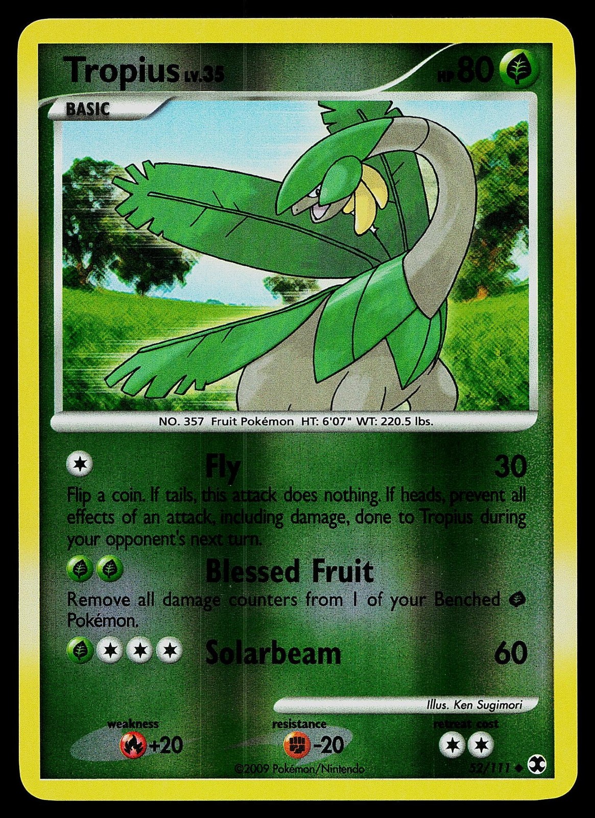 Pokemon Card - Tropius Rising Rivals 52/111 Reverse Holo Uncommon