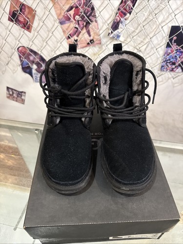 UGG Harkley schwarz Wildleder Wolle gefüttert Schnürstiefeletten Größe 7 Herren " - Bild 4 von 10