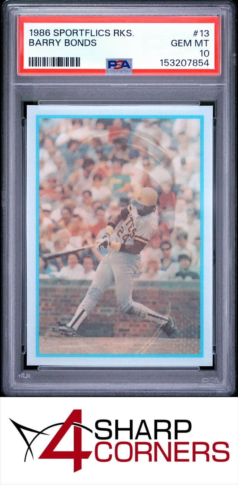 1986 SPORTFLICS ROOKIES #13 BARRY BONDS RC PIRATES PSA 10