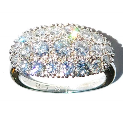 Tonnen Feuer 1,5 kt natürlicher Diamant Ring 13 kt - 14 kt Weißgold Kuppelgröße 6,25 VS2 F