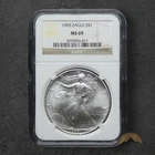 1993 American 1oz Silver Eagle  $1 - NGC MS69 - Philadelphia