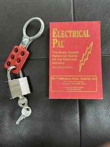 Lockout Tagout Hasp W/ Lock & Key Electrical Pal Pocket Reference Guide Book