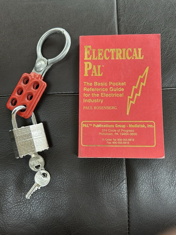 Lockout Tagout Hasp W/ Lock & Key Electrical Pal Pocket Reference Guide Book