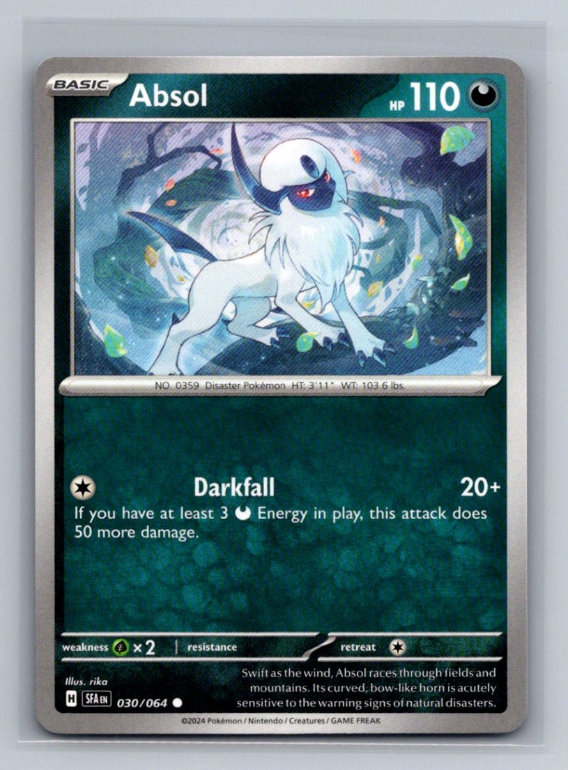 Absol Normal Common SV: Shrouded Fable SFA Darkness 030/064 Pokemon Card TCG