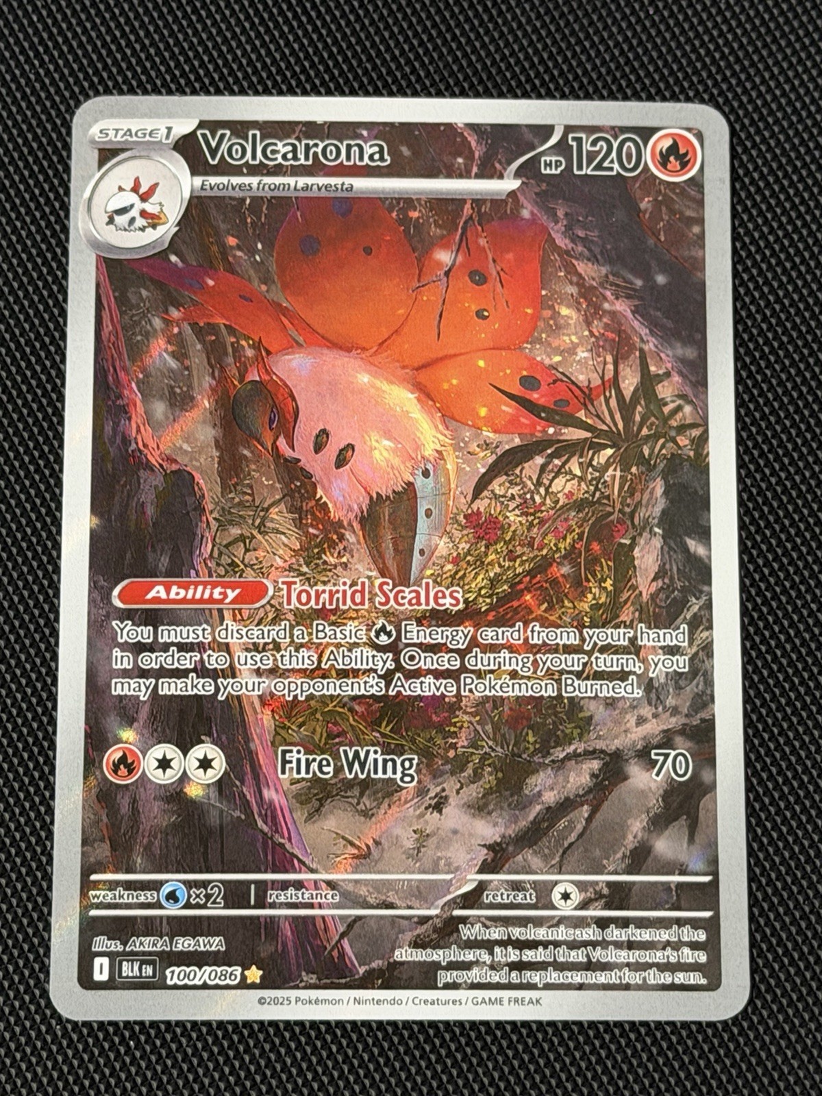 Pokemon TCG Black Bolt Volcarona Illustration Rare Card 100/086 Near Mint
