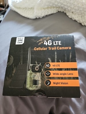 4G LTE Cellular Trail Camera with Solar Panel, SIM Card Included, No WiFi Needed