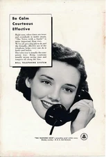 Magazine Ad - 1942 - AT&T / Bell System - Be Calm - World War II