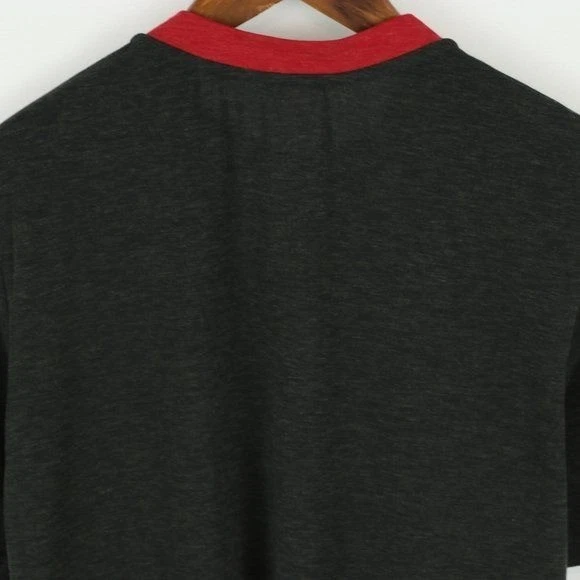 Camiseta deportiva de ciclismo Henley de manga corta gris roja pequeña Panache para hombre Foto 4 de 4