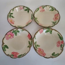4 Vintage 50s Franciscan Desert Rose 5 1/4" Berry Dessert Bowls Made in USA VGC 