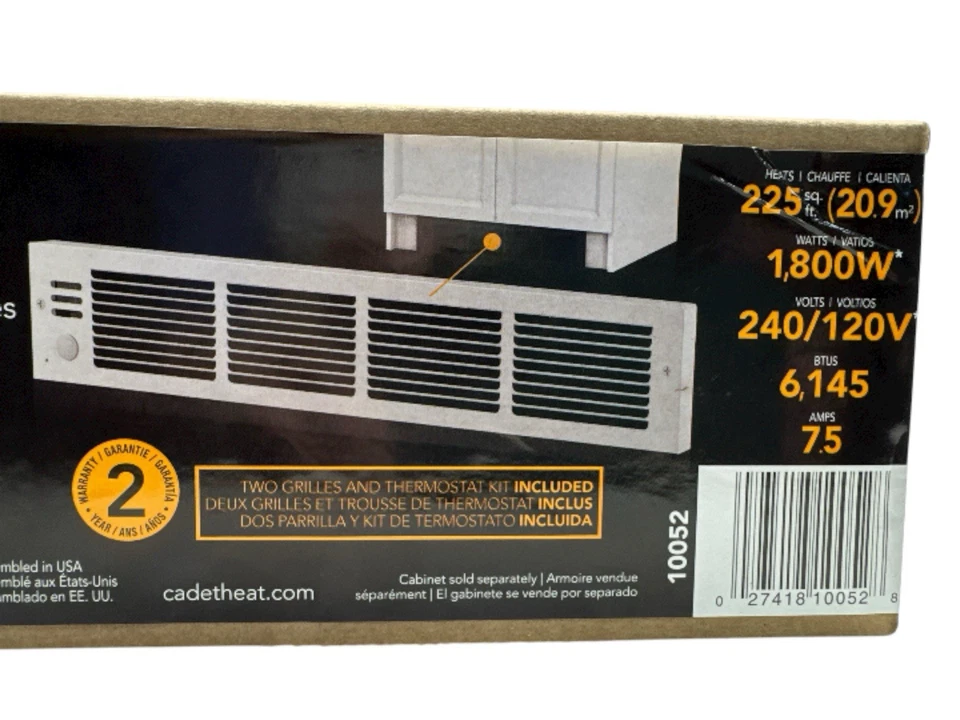 Cadet Under Cabinet Fan-Forced Heater w/Built-in Thermostat UCH183T New - Image 2 of 4