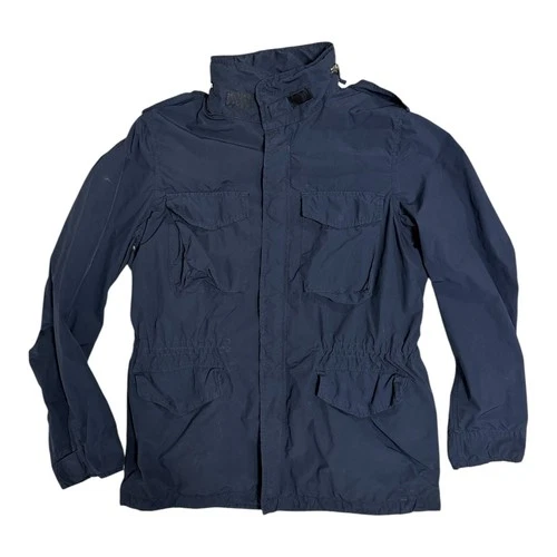 ASPESI M-65 Field Jacket Navy Blue Nylon Packable Hood Men's XL Italy - product listing photo