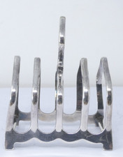 4 Four Slice Toast Rack Arched Divider Silver Plated EPNS Tableware Stand Holder