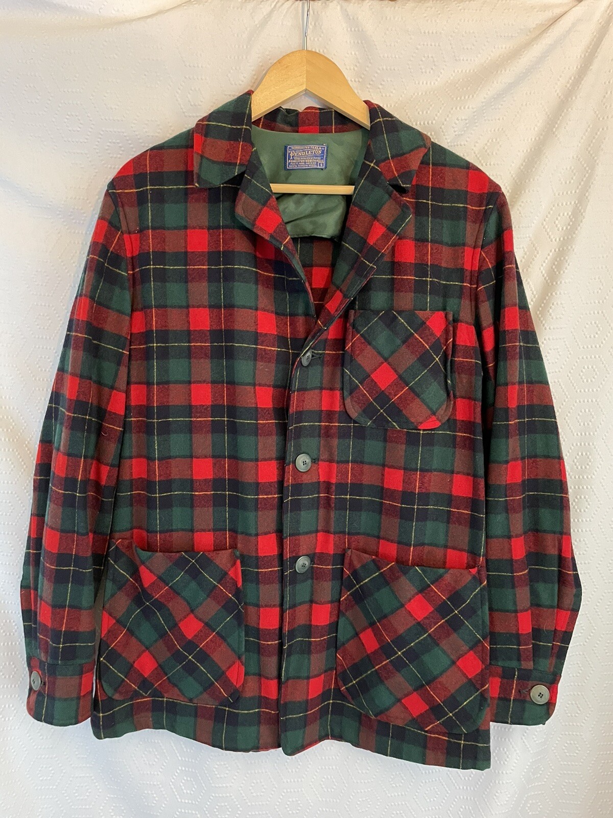 Vintage Pendleton Men's Jacket S Blazer Plaid Shi… - image 1