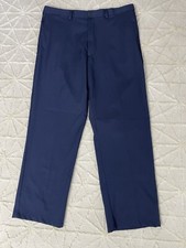 Haggar 38x30 Navy Blue Classic Fit Cool Right Performance Flex Mens Dress Pants