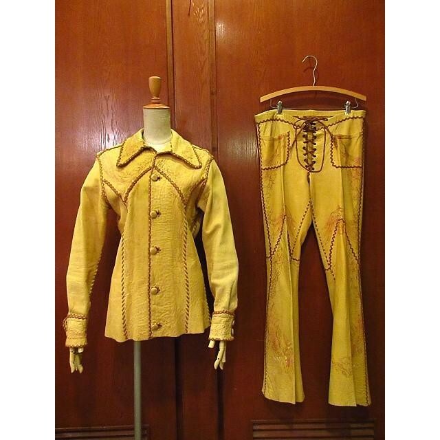 Vintage 70'S North Beach Leather Hand Painted Jacket Pants Two