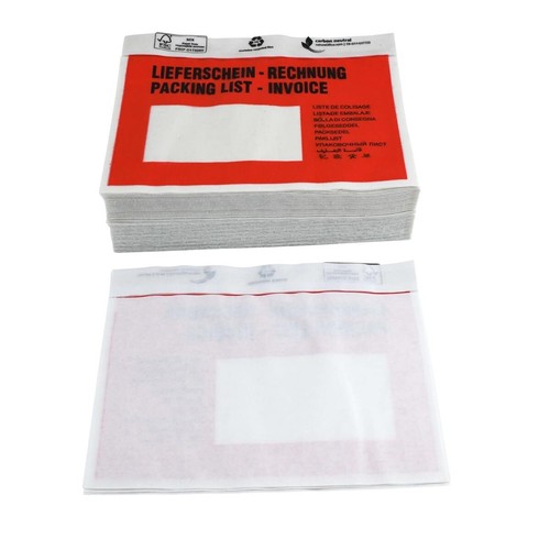 Delivery note pockets DIN C6 accompanying paper bags invoice pockets transparent - Picture 5 of 7