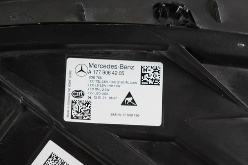 2019-2022 Mercedes Benz A Class A220 A250 W177 LED Headlight RH Passenger D1 - Picture 6 of 13